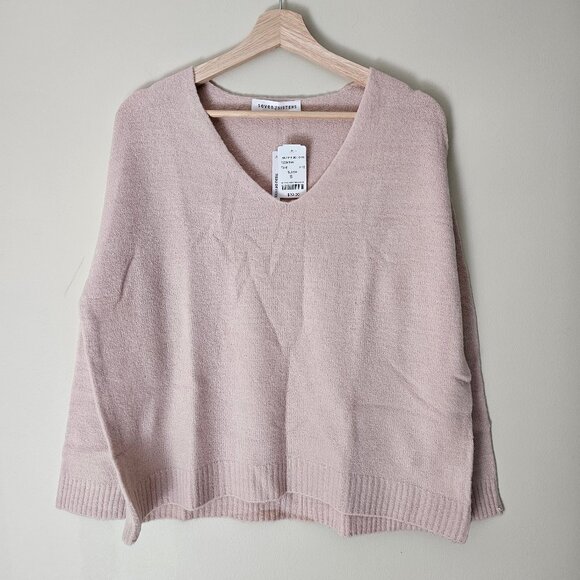 Seven Sisters V-neck Mossy Yarn Sweater - 2018 - Blush - Sz S - NWT - Picture 1 of 10
